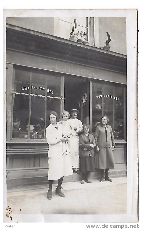 AUNAY SUR ODON - Devanture De Magasin - Charcuterie HIRBEC - CARTE PHOTO - Autres & Non Classés