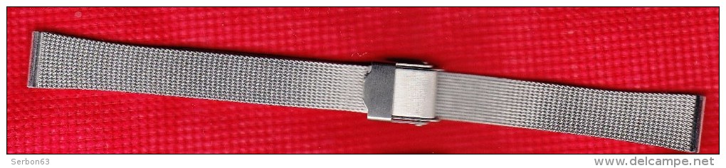 UN BRACELET DE MONTRE METALLIQUE NEUF 12mm SANS SES PISTONS MAILLE BLANCHE ACIER TRESSE STAINLESS STEEL N° 26 - Autres & Non Classés