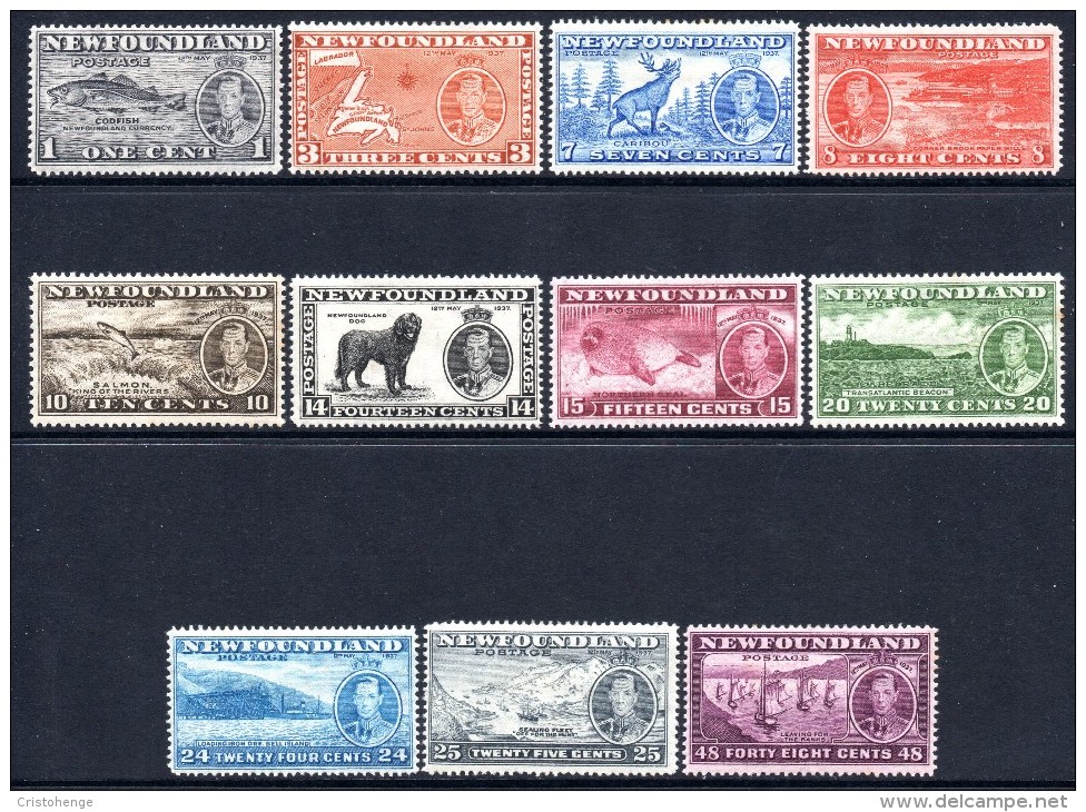 Newfoundland 1937 KGVI Coronation - 2nd Issue - Set HM - 1908-1947