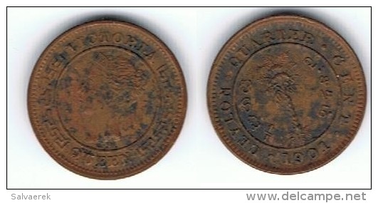 SRI LANKA CEILAN 1 QUARTER CENT VICTORIA 1901 - Sri Lanka