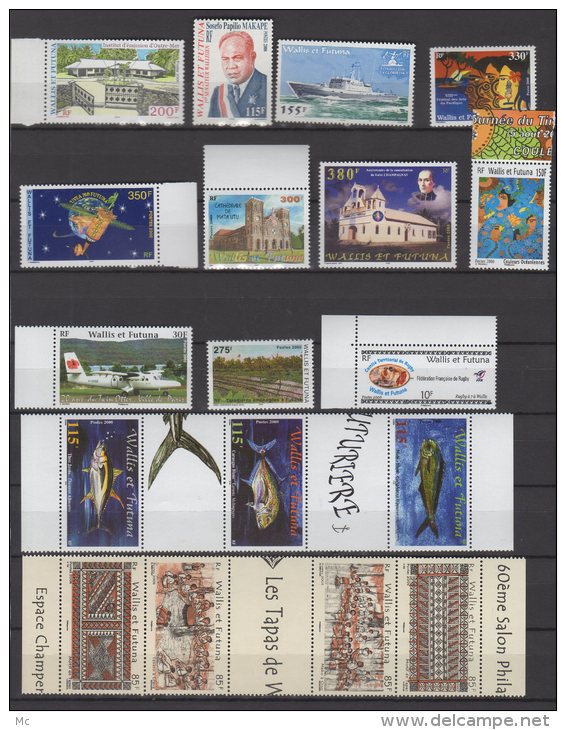 Wallis Et Futuna - Lot  - Timbres Poste De 2000/2007  Luxe **  84.15 Euros De Cote - Collections, Lots & Series