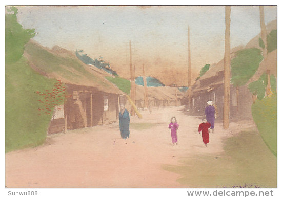 Japan To Belgium 1919 (Yokohama, Main Street, Color Hand Made) - Yokohama