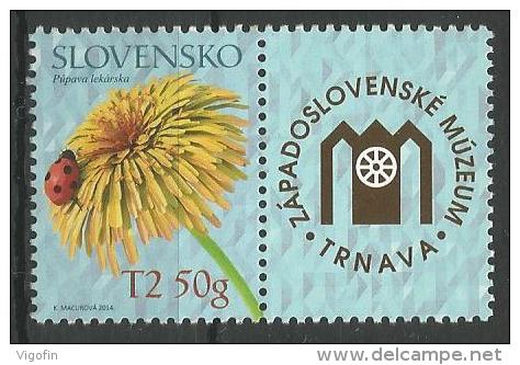 SK 2014-738 PERSONAL STAMPS FLORA FAUNA, SLOVAKIA, 1 X 1v + Label, MNH - Autres & Non Classés