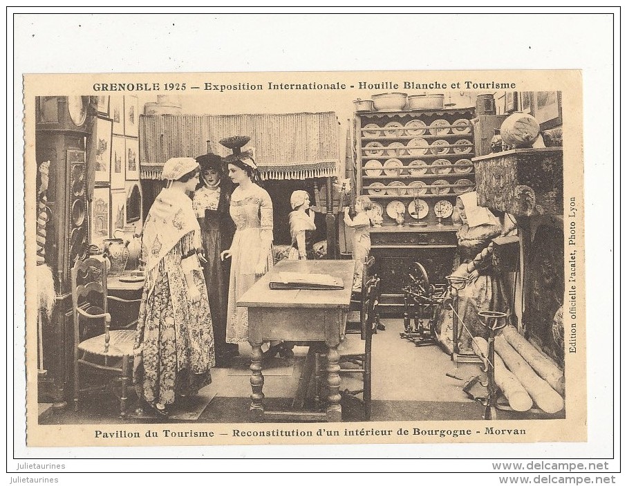 38 GRENOBLE 1928 EXPOSITION HOUILLE BLANCHE ET TOURISME  PAVILLON DU TOURISME INTERIEUR BOURGOGNE CPA DE CARNET BON ETAT - Grenoble