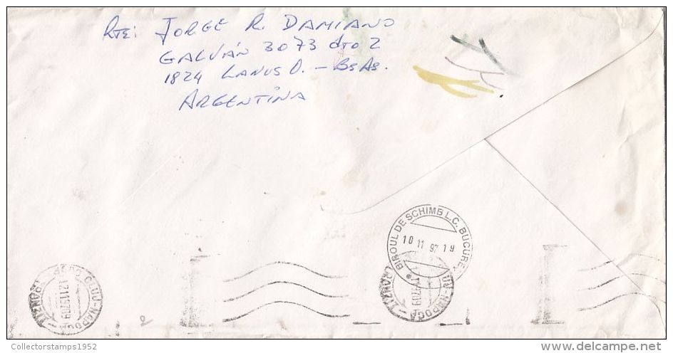 2078FM- MUSHROOMS, STAMPS ON COVER, 1997, ARGENTINA - Briefe U. Dokumente