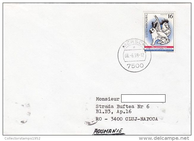 19730- RABBIT, ROOSTER, POULTRY SOCIETIES, STAMPS ON COVER, 1998, LUXEMBOURG - Covers & Documents