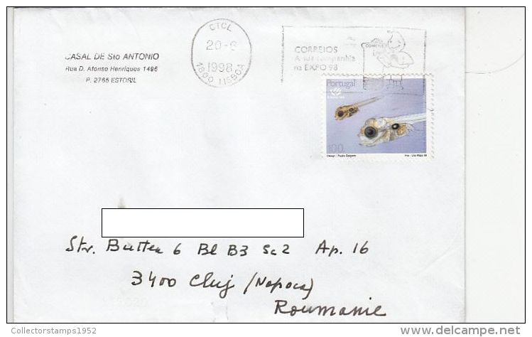 19731- BREAM TADPOLE, STAMPS ON COVER, 1998, PORTUGAL - Cartas & Documentos