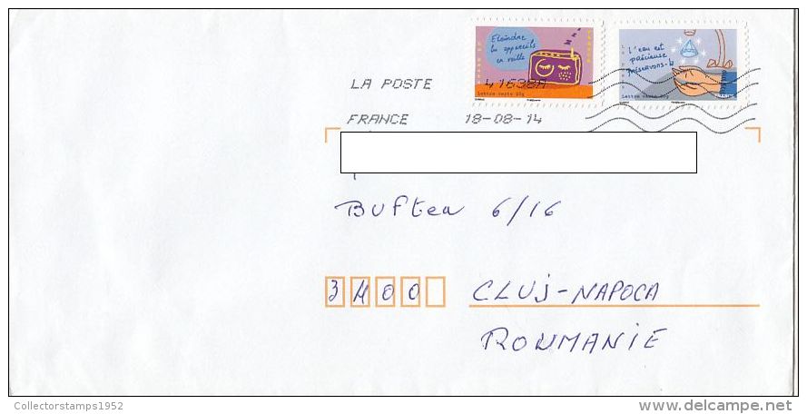 2127FM- ACT OF CLIMATE CHANGE, STAMPS ON COVER, 2014, FRANCE - Covers & Documents