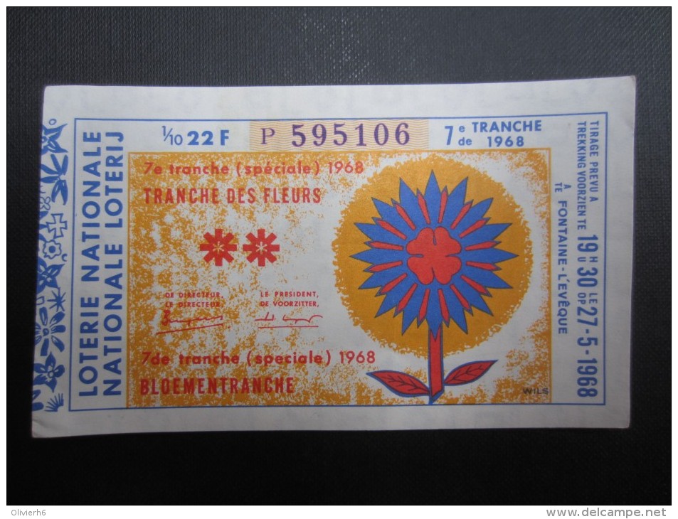 LOTERIE NATIONALE 1968 (M1515) FONTAINE-L'EVÊQUE (2 Vues) 27/05/1968 7ème Tranche Des Fleurs - Loterijbiljetten