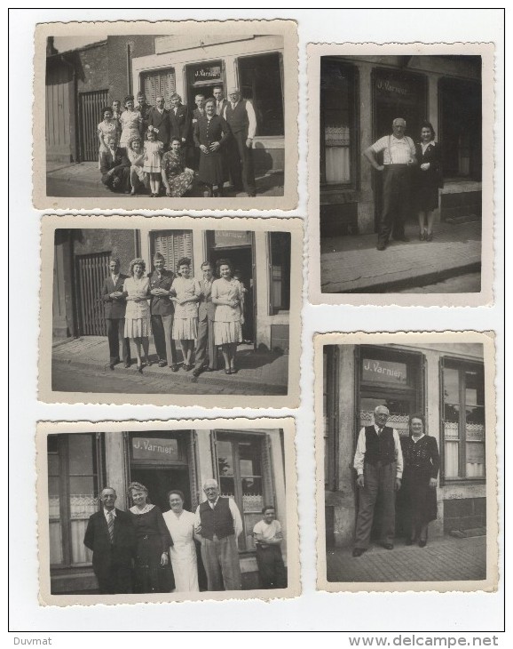 54 Joeuf Cafe De La Poste , Tabacs J. Varnier  Entre 1944 - 1946  ( 5 Photos Format 6 X 9 ) Bon Etat , 2 Scans - Autres & Non Classés