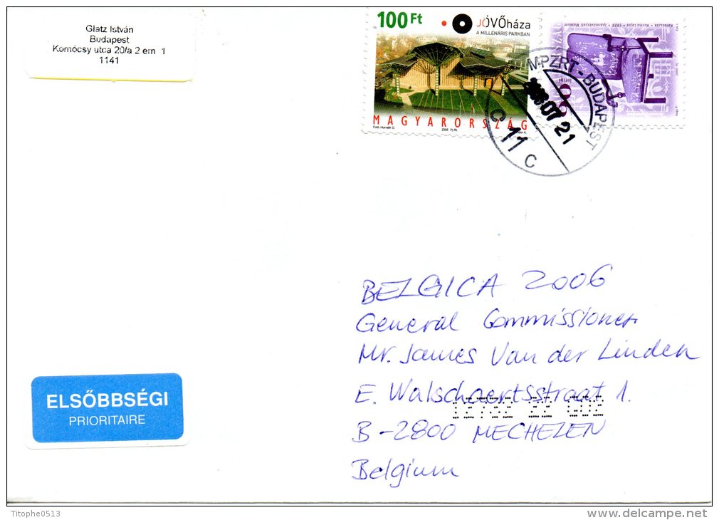 HONGRIE. N°4087 De 2005 Sur Enveloppe Ayant Circulé. Maison Du Futur. - Storia Postale