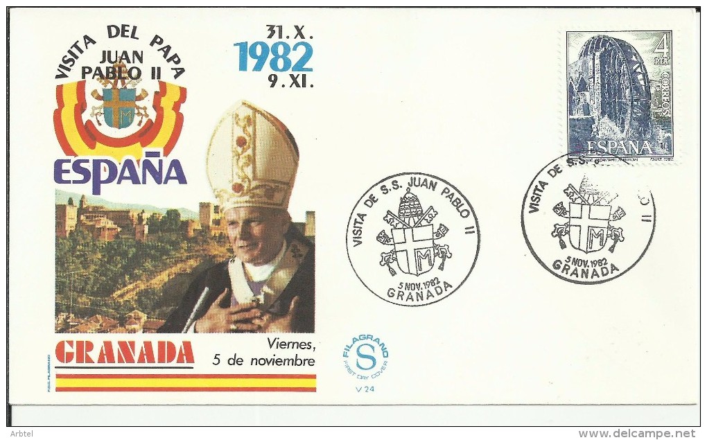 GRANADA VISITA DEL PAPA JUAN PABLO II 1982 - Popes