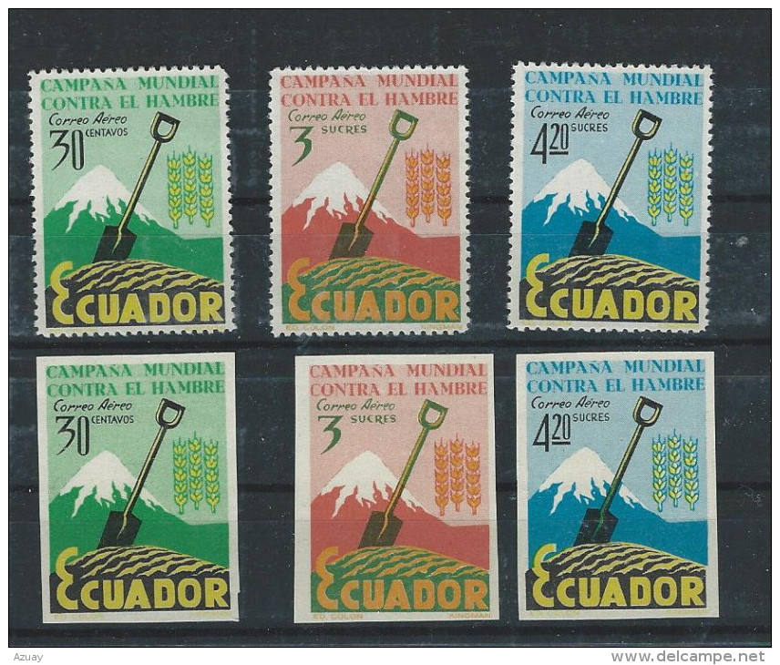 EC - 1963 - 1092-1094 - HAMBRE- HUNGER - IMPORFORATED - 3 VALUES - POSTFRISCH -MNH - ** - Equateur