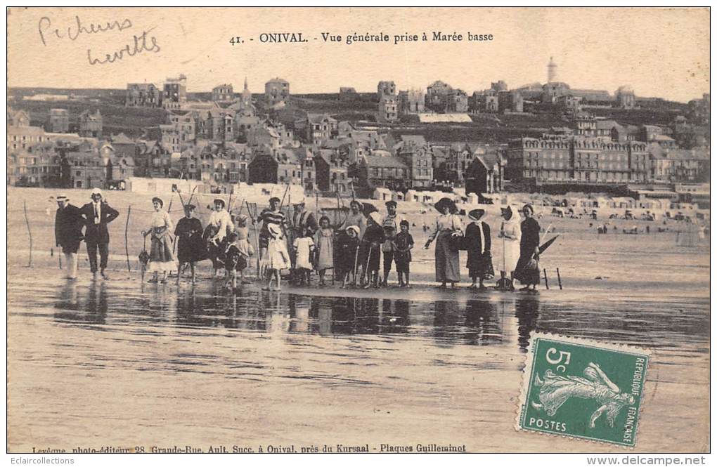 Onival     80      A Marée Basse   .Pêcheurs De Crevettes - Onival