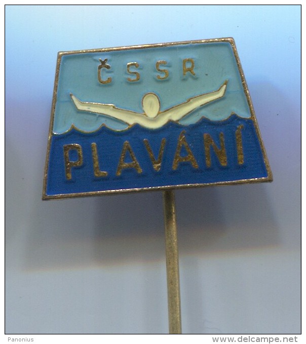 SWIMMING Plavani -  Czechoslovakia,  Vintage Pin  Badge - Swimming