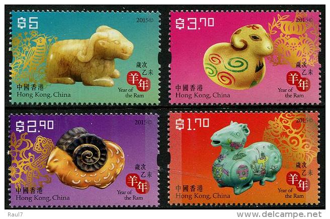 HONG KONG 2015 - Année De La Chèvre - 4 Val Neuf // Mnh - Neufs