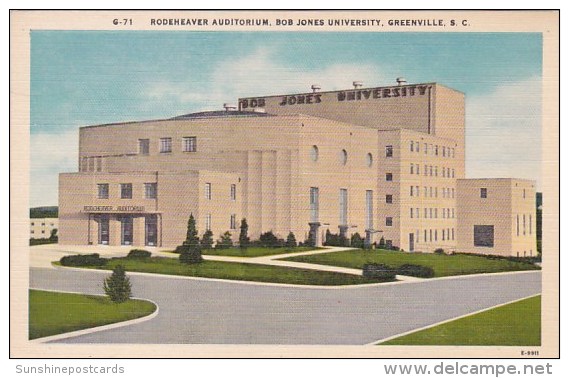 Rodeheaver Auditorium Bob Jones University Greenville South Carolina - Greenville