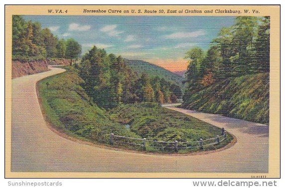 Horseshoe Curve On U S Route 50 East Of Grafton And Clarksburg West Virginia - Clarksburg