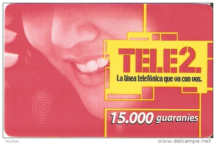 TARJETA DE PARAGUAY DE TELE 2 DE15000 GUARANIES (PAPEL) - Paraguay