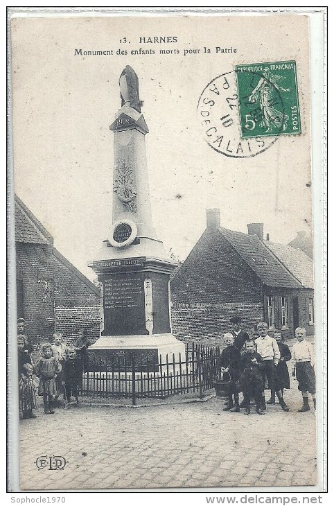 NORD PAS DE CALAIS - 62 - PAS DE CALAIS - HARNES - Monument Aux Morts Pour La Patrie - Animation Enfantine - Harnes