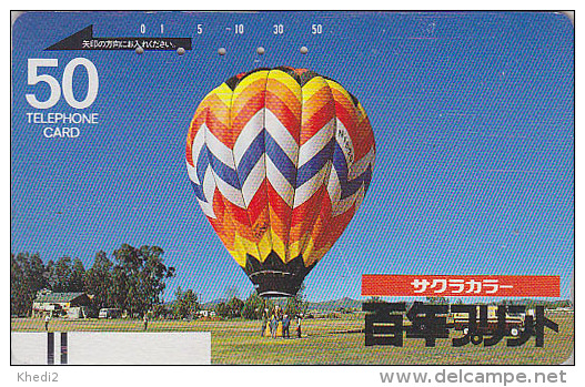Télécarte Ancienne Japon / 110-5516 - MONTGOLFIERE - BALLOON JAPAN Front Bar Phonecard - Sport Balken TK - 133 - Sport