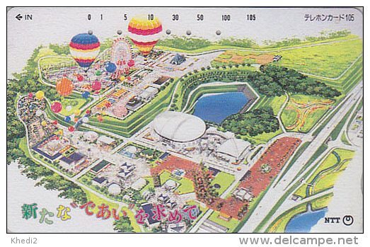 Télécarte Japon / NTT 291-261 - MONTGOLFIERE & Parc D'attraction - BALLOON JAPAN Phonecard - BALLON Sport TK - ATT 154 - Sport