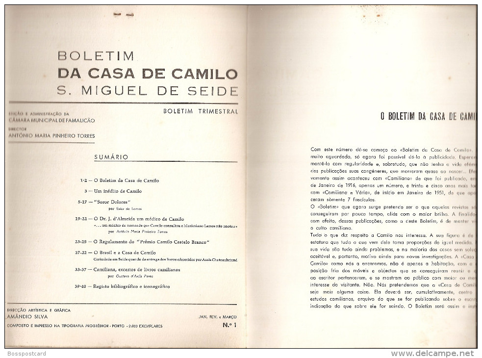 Famalição - Boletim Da Casa De Camilo Nº 1 - S. Miguel De Seide - Zeitungen & Zeitschriften