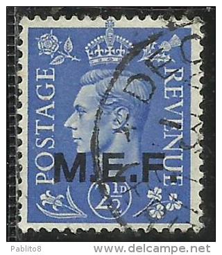 COLONIE OCCUPAZIONI STRANIERE MEF 1943 - 1947 M.E.F. 2 1/2 P USATO USED OBLITERE´ - Britische Bes. MeF