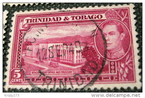 Trinidad And Tobago 1938 General Post Office And Treasury 5c - Used - Trinidad & Tobago (...-1961)