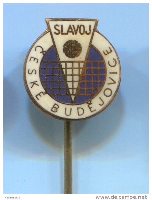 Volleyball - Club SLAVOJ C. Budejovice Praha Czechoslovakia, Vintage Pin Badge - Volleyball