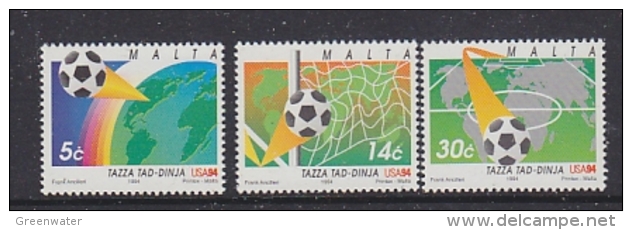 Malta 1994 Football World Cup USA  3v ** Mnh (WC024B) - 1994 – USA