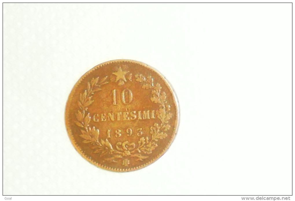 10 Centesimi.ITALIE De 1893 BI / TTB//Belle Patine - 1878-1900 : Umberto I.