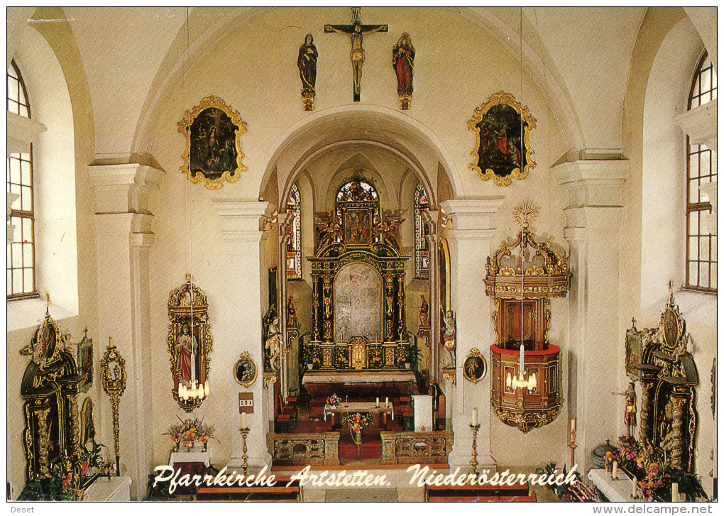Artstetten Pfarrrkirche Z. Hl. Jakobus D. A. Old Postcard Unused Bb - Amstetten