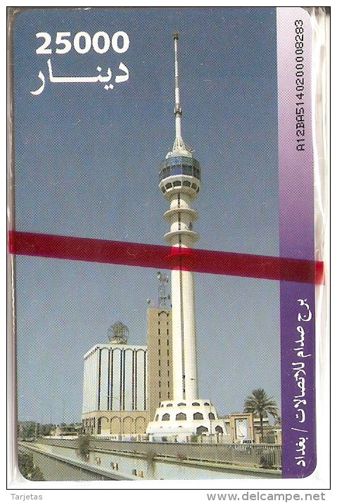 TARJETA DE IRAQ DE 25000 DINARS DE LA TORRE DE TELECOMUNICACIONES  (NUEVA-MINT) - Irak