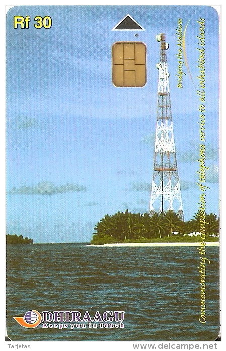 TARJETA DE MALDIVES DE RF30 DE UNA ANTENA DE TELECOMUNICACIONES (335MLDG) - Maldives