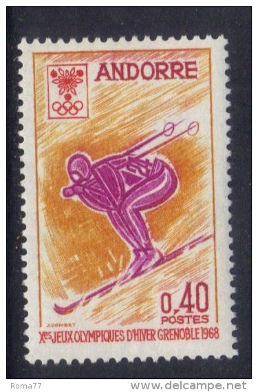 OL-E7 -  ANDORRA FRANCESE 1968 - Olimpiadi Invernali  ***  MNH . Complete Set - Inverno1968: Grenoble