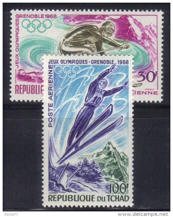 OL-E15 - TCHAD - N° PA 44 à 45 Grenoble  ***  MNH . Complete Set - Inverno1968: Grenoble