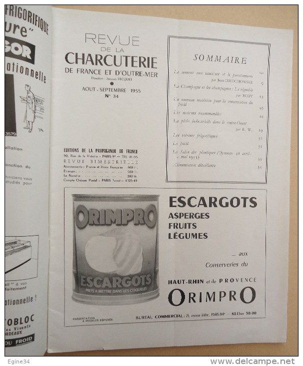 Lot de 11 revues  - Revue de la Charcuterie de France et d'Outre-Mer - 1954/1959