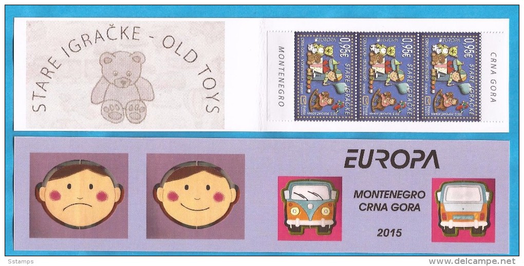 2015 EUROPA CEPT  CRNA GORA MONTENEGRO  OLD TOYS  KINDER ALTE SPIELZEUGE  BOOKLET- -TYP A MNH - 2015