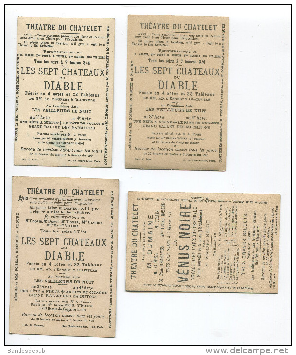 THEATRE CHATELET 4 CHROMOS 7 CHATEAUX DU DIABLE VENUS NOIRE CHEVAL LAAS HAMELIN - Autres & Non Classés