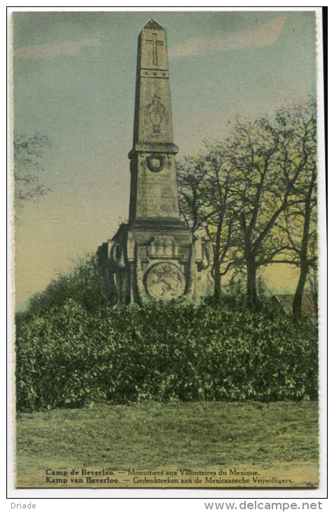 CARTOLINA MONUMENT AUX VOLONTAIRES DU MEXIQUE CAMP DE BEVERLOO LEOPOLDSBURG LIMBOURG BELGIO - Leopoldsburg (Camp De Beverloo)