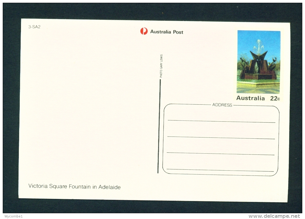 AUSTRALIA  -  Adelaide  Victoria Square Fountain  Prepaid Postage  Unused Postcard As Scans - Adelaide