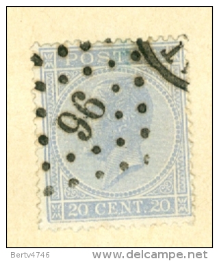 België/Belgique 18  L 96  Dinant  Nipa + 25 - 1865-1866 Profile Left