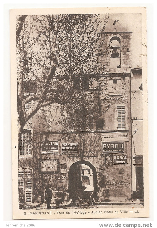 13 - Marignane - Tour De L'horloge Ancien Hotel De Ville En 1937 - Marignane