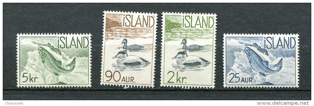 Islande ** N) 294 à 297  Morue Et Canard - Nuevos