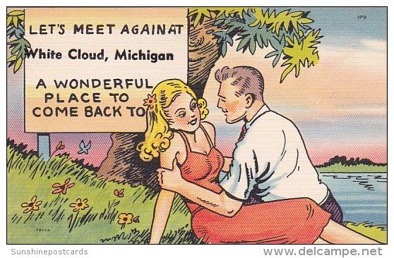 Humour Romantic Couple Let's Meet Again At White Cloud Michigan - Humour