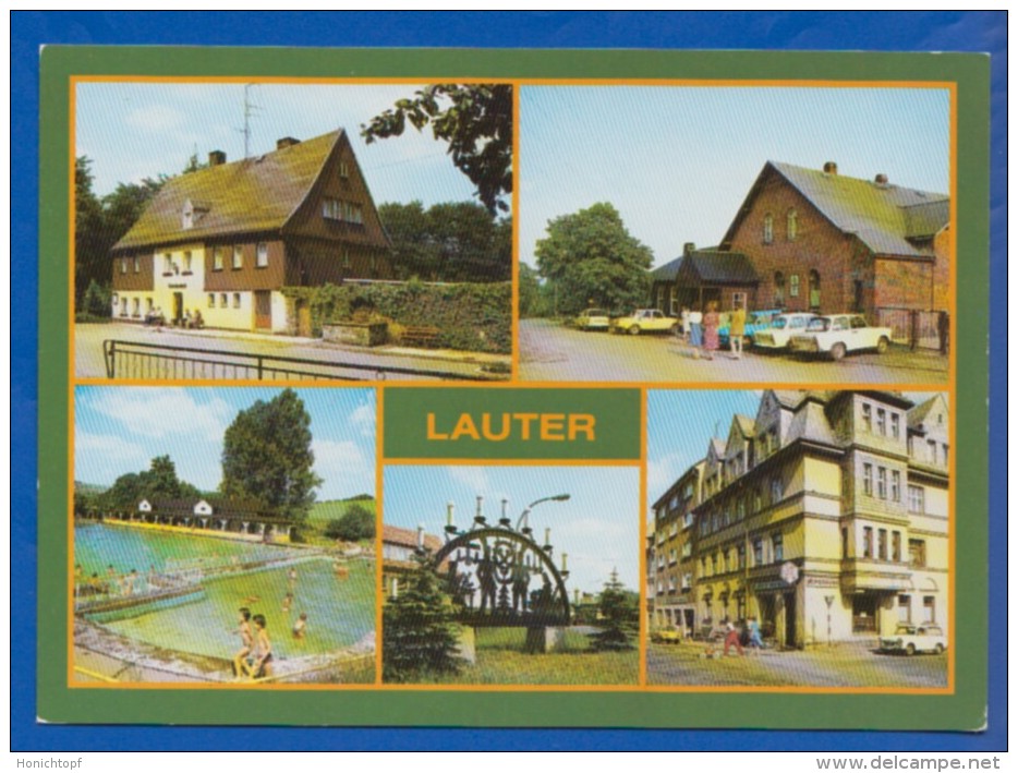 Deutschland; Lauter Bei Aue; Multibildkarte Mit Conradswiese, Freibad Und Ernst Thälmann Strasse - Aue