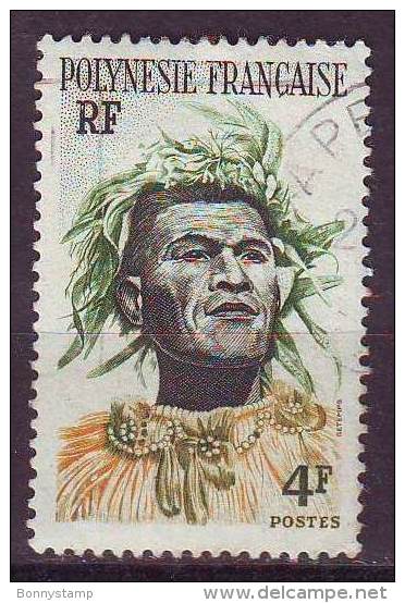 Polinesia, 1958/60 - 4f Man With Headdress - Nr.186 Usato° - Usati