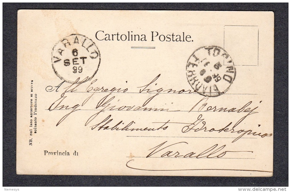 1899 TORINO IL PO DA PONTE PRINCIPESSA ISABELLA FP V SEE 2 SCANS TIMBRI TORINO E VARALLO - Fiume Po