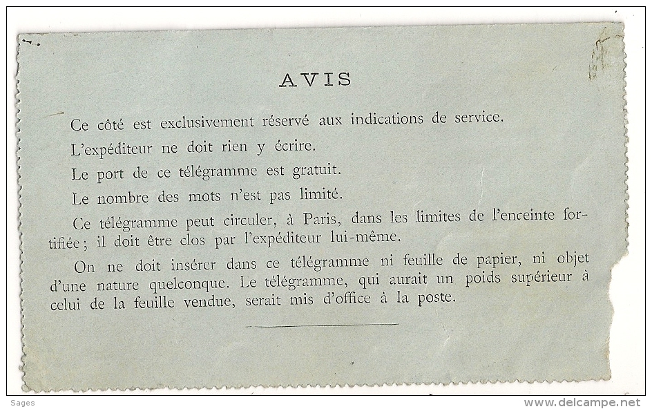 PARIS . 18 R. D'AMSTERDAM Levée C, Sur Carte Télégraphe Chaplain 50c. - Rohrpost